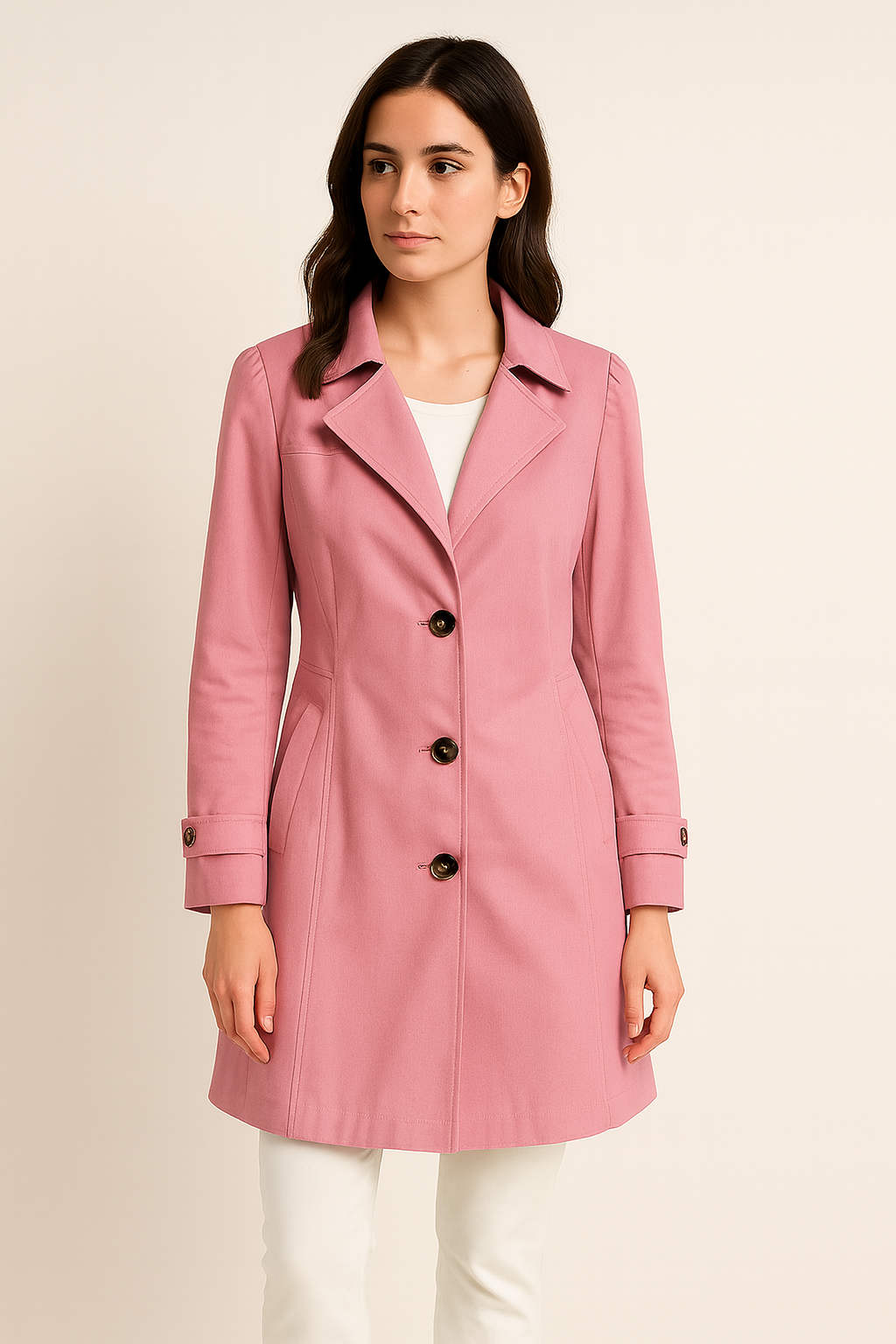 Marveille | Trench Coat avec Col Noté