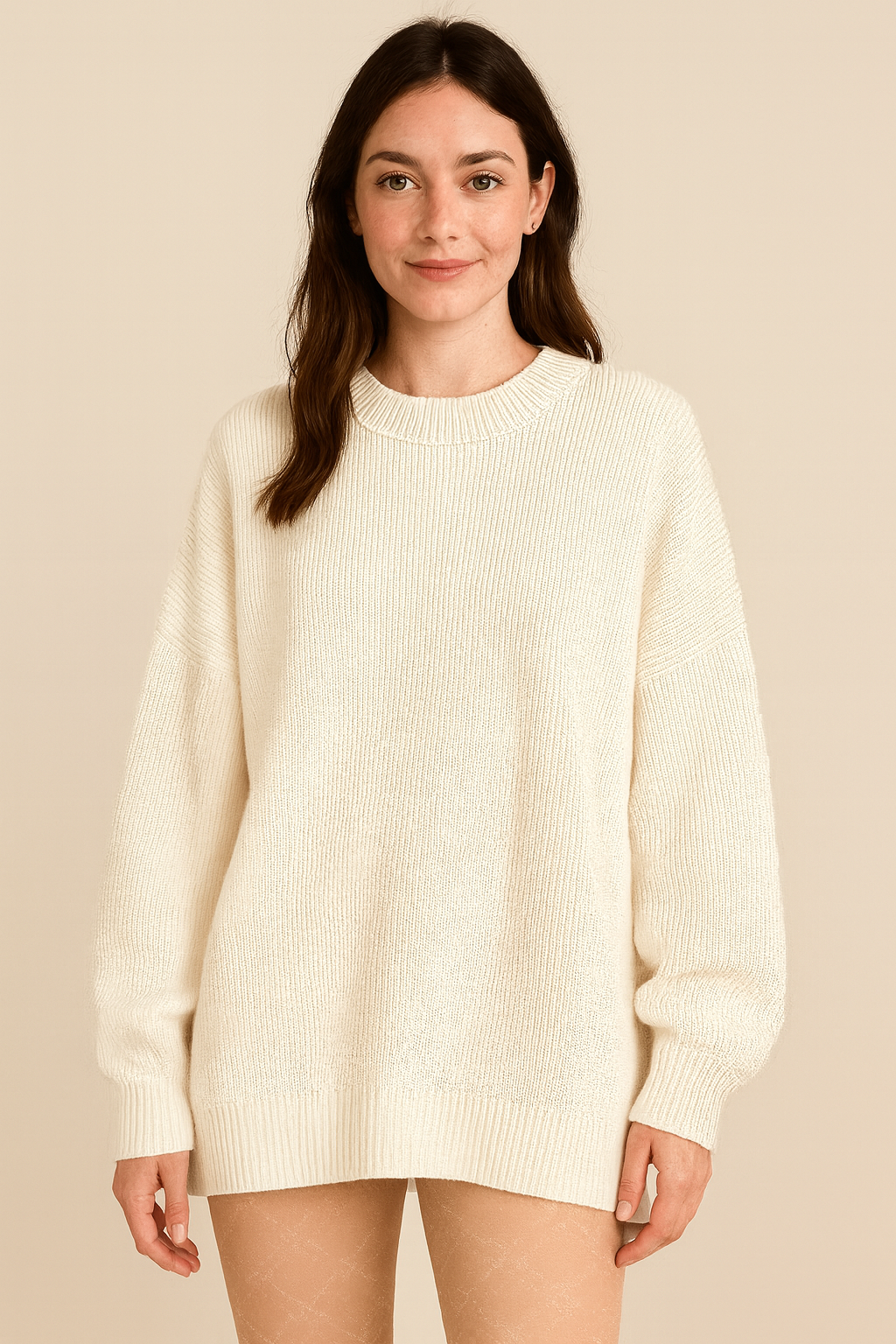 Marveille | Bella – Pull Oversize en Tricot pour Femmes avec Fentes Latérales – Mélange de Coton