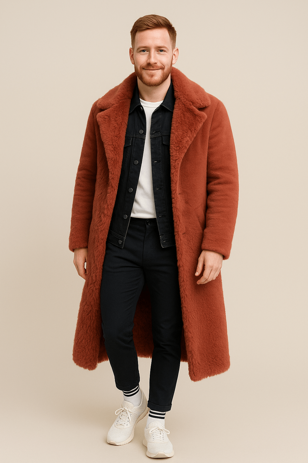 Marveille | Alistair – Manteau Trench Oversized Isolé en Laine de Mouton pour Hommes
