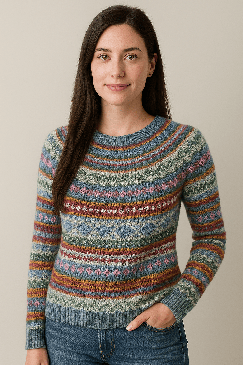 Marveille | Pull en Tricot Imprimé à Manches Longues Amelia pour Femmes