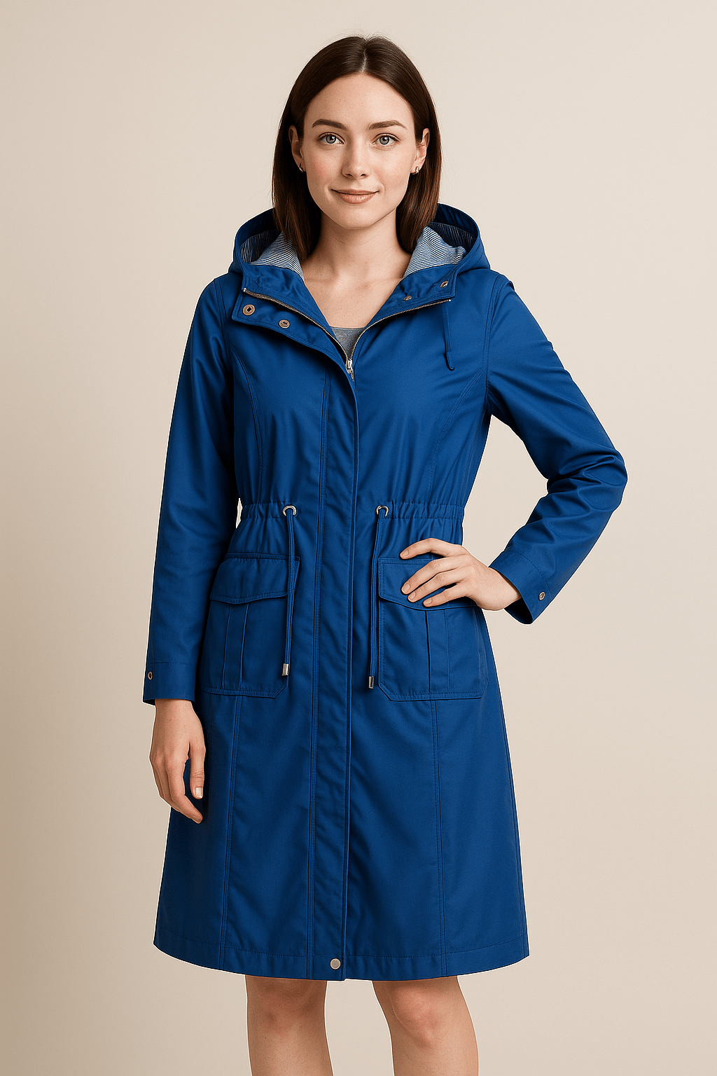Marveille | Anaya – Trench-coat long imperméable pour femme avec capuche et coupe ajustable