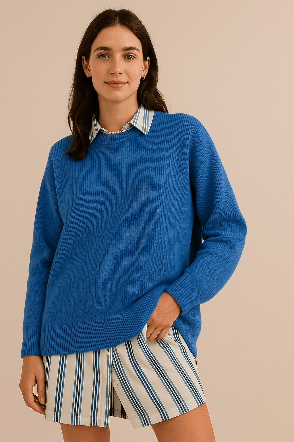 Marveille | Bella – Pull Oversize en Tricot pour Femmes avec Fentes Latérales – Mélange de Coton