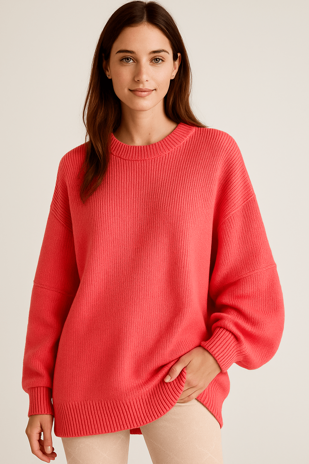 Marveille | Bella – Pull Oversize en Tricot pour Femmes avec Fentes Latérales – Mélange de Coton