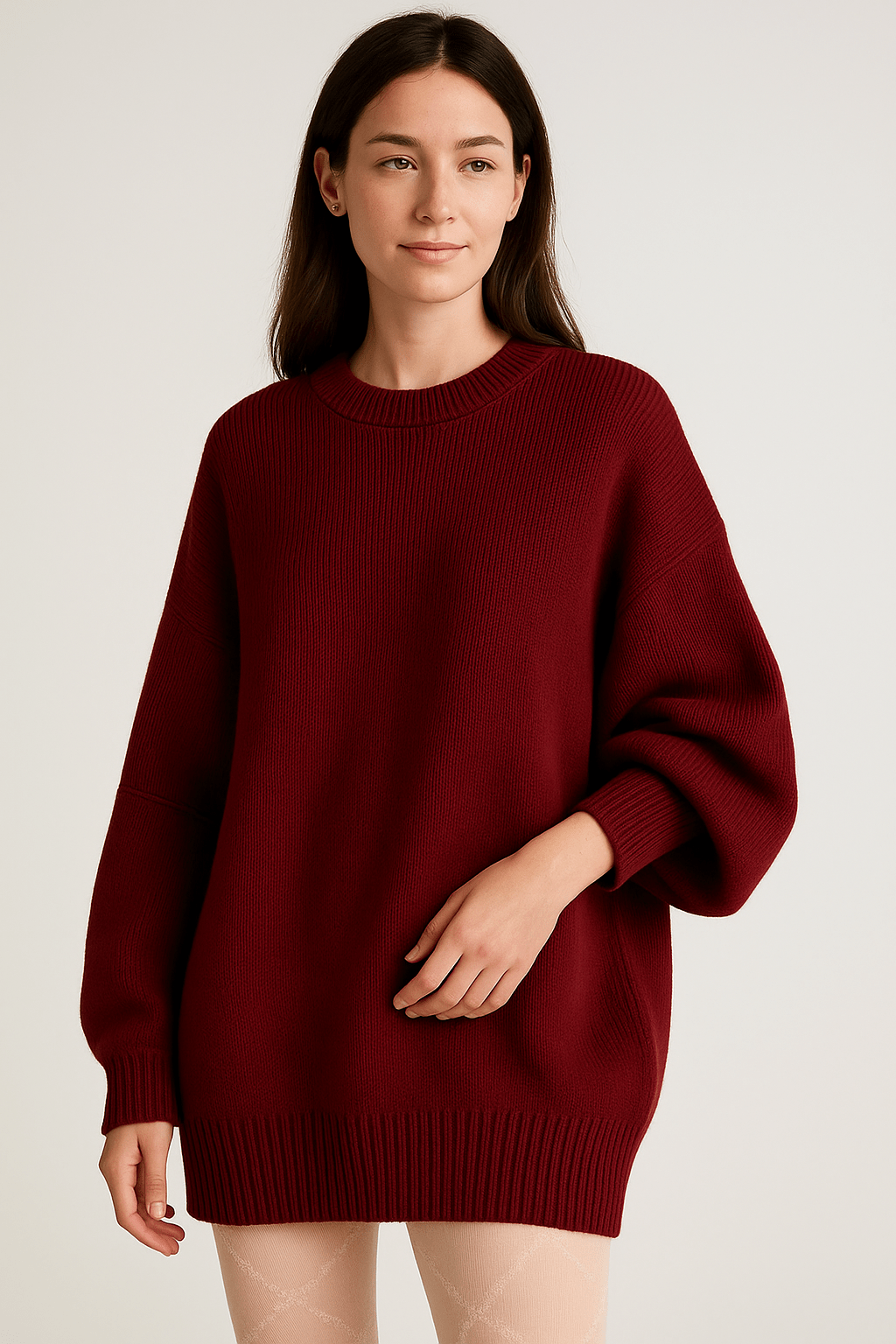 Marveille | Bella – Pull Oversize en Tricot pour Femmes avec Fentes Latérales – Mélange de Coton