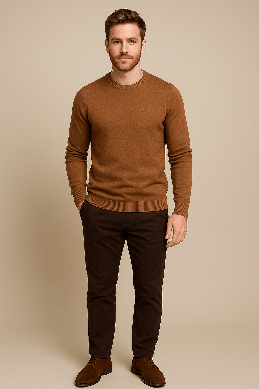 Marveille | Benny – Pull en tricot doux pour hommes, col rond et coupe régulière