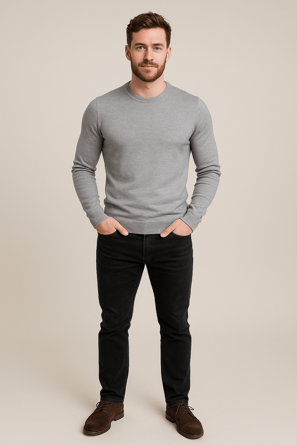 Marveille | Benny – Pull en tricot doux pour hommes, col rond et coupe régulière