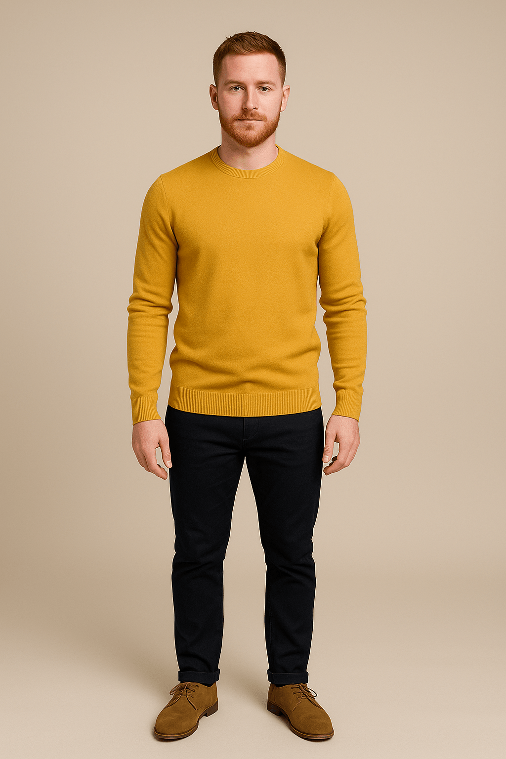 Marveille | Benny – Pull en tricot doux pour hommes, col rond et coupe régulière