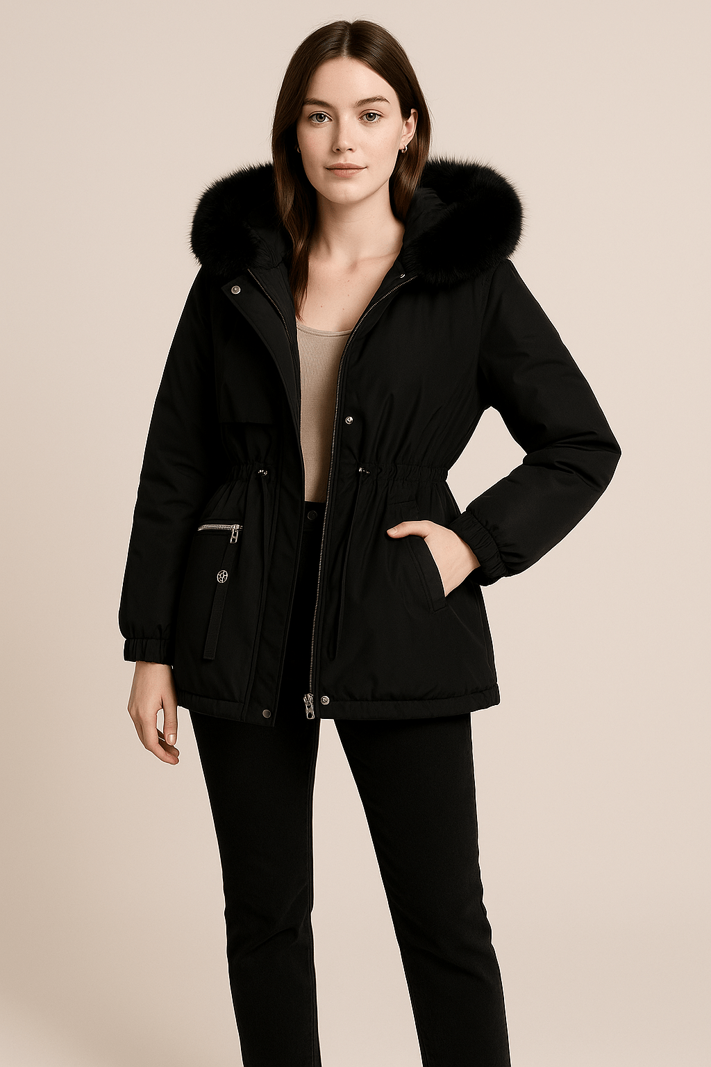 Marveille | Conny – Élégant manteau d'hiver pour femmes avec capuche en fourrure