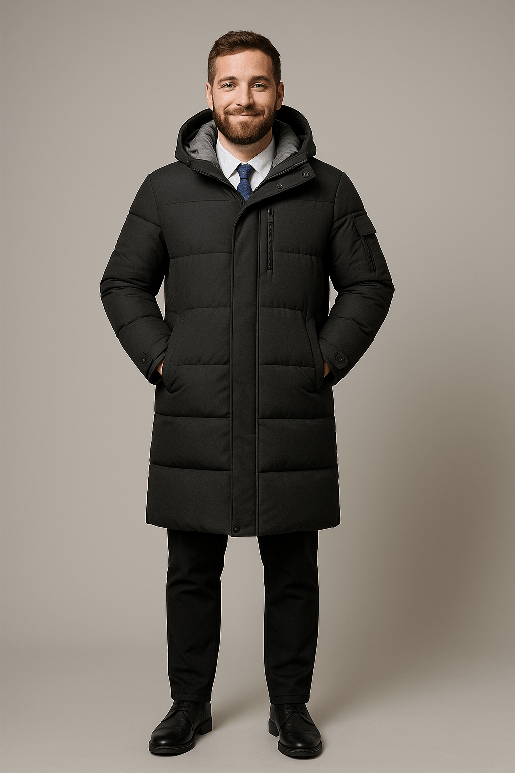 Marveille | Ewan – Veste longue pour hommes, isolée et imperméable avec capuche