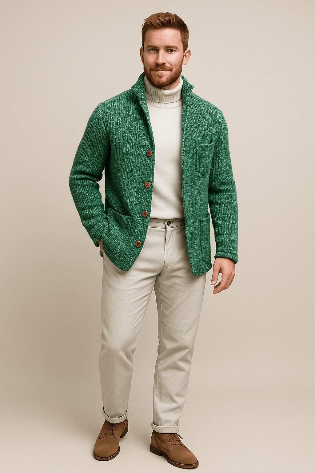 Marveille | Jesper – Gilet en Tricot Épais pour Homme avec Col Montant et Boutonnage