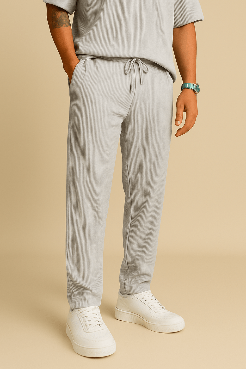 Marveille | Pantalon ample en velours côtelé à texture douce