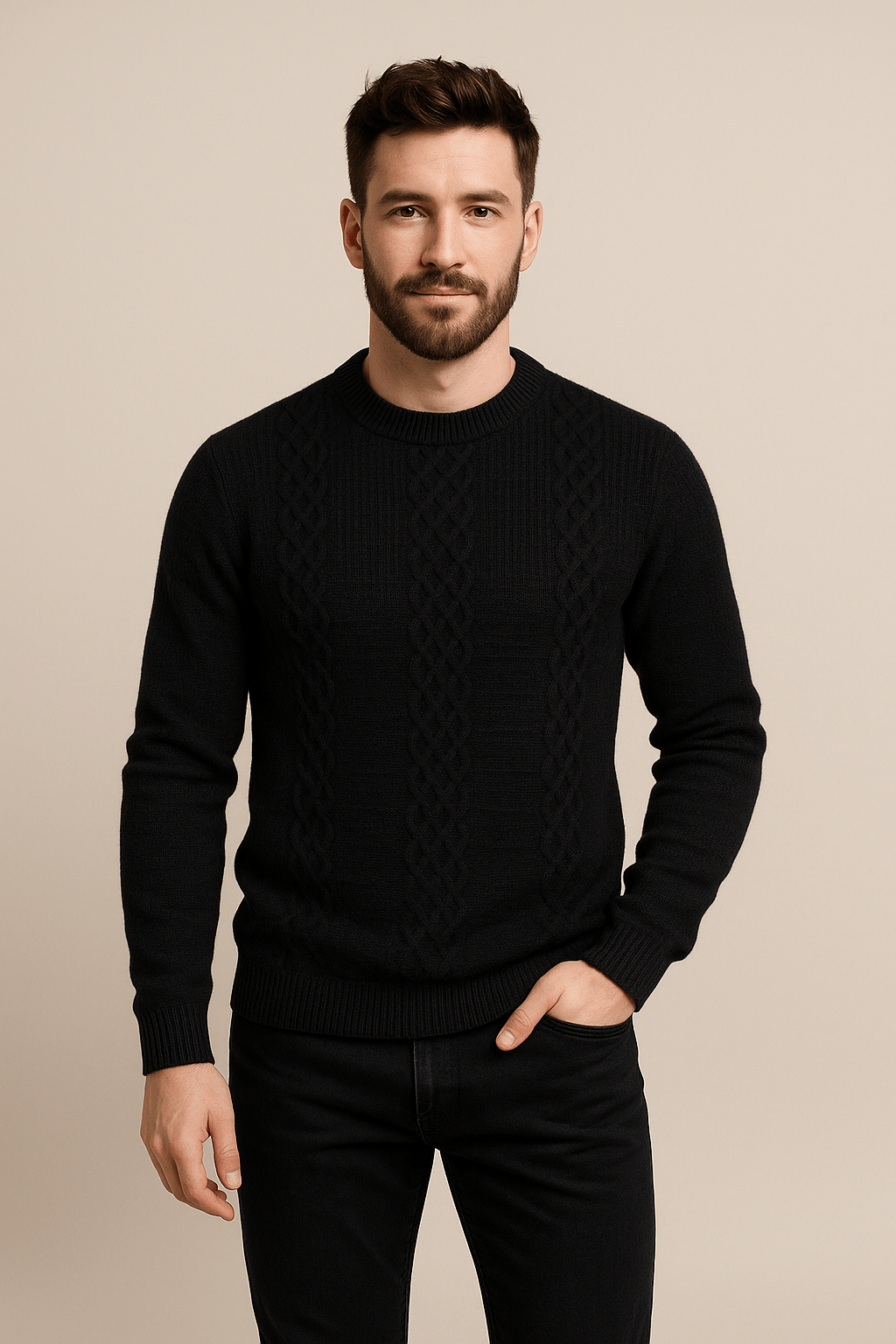 Marveille | Kian – Pull en laine mélangée pour homme avec col rond
