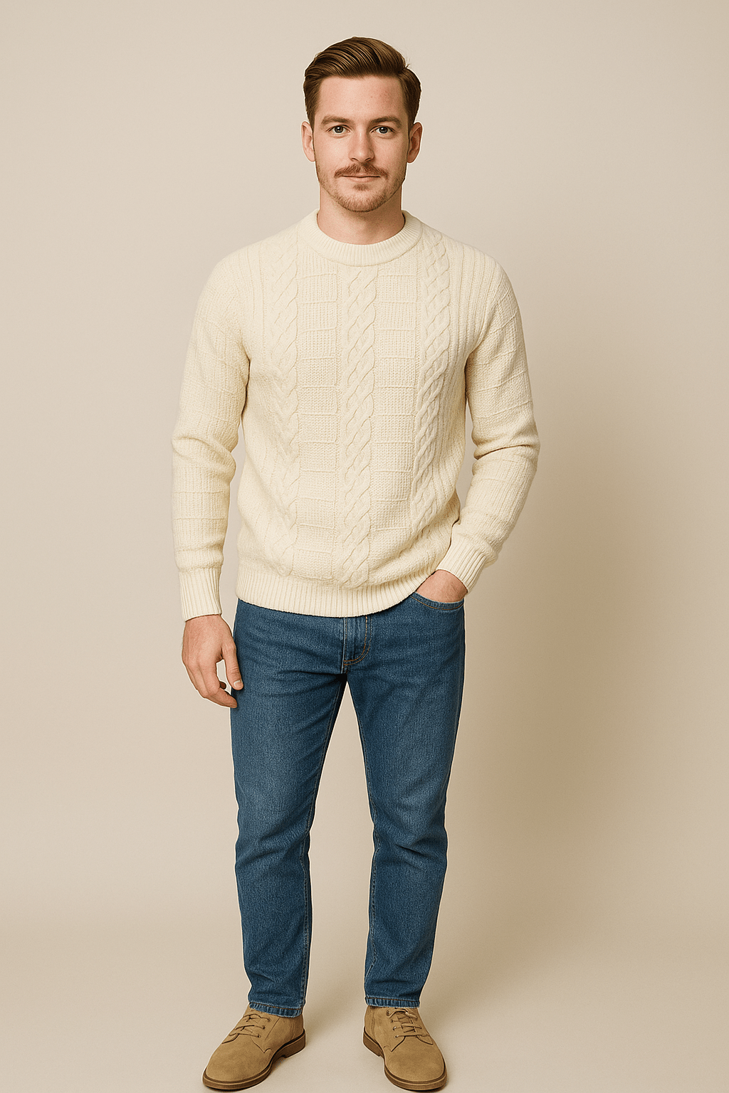 Marveille | Kian – Pull en laine mélangée pour homme avec col rond