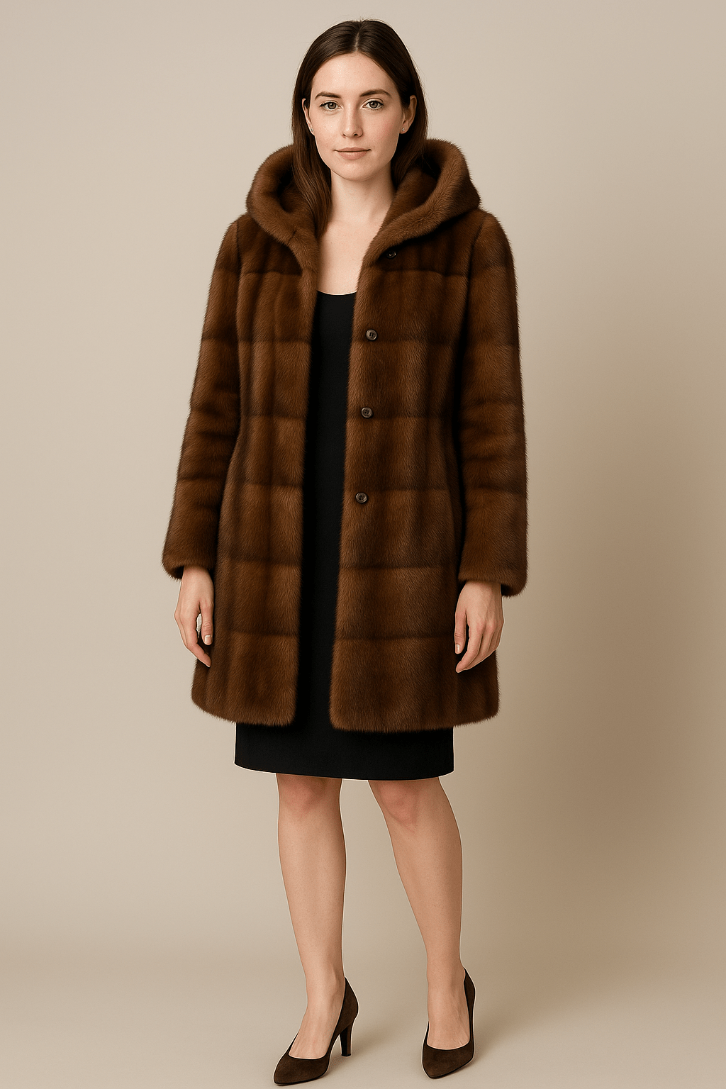 Marveille | Morven – Manteau trench à capuche en fausse fourrure pour femmes, coupe décontractée mi-longue