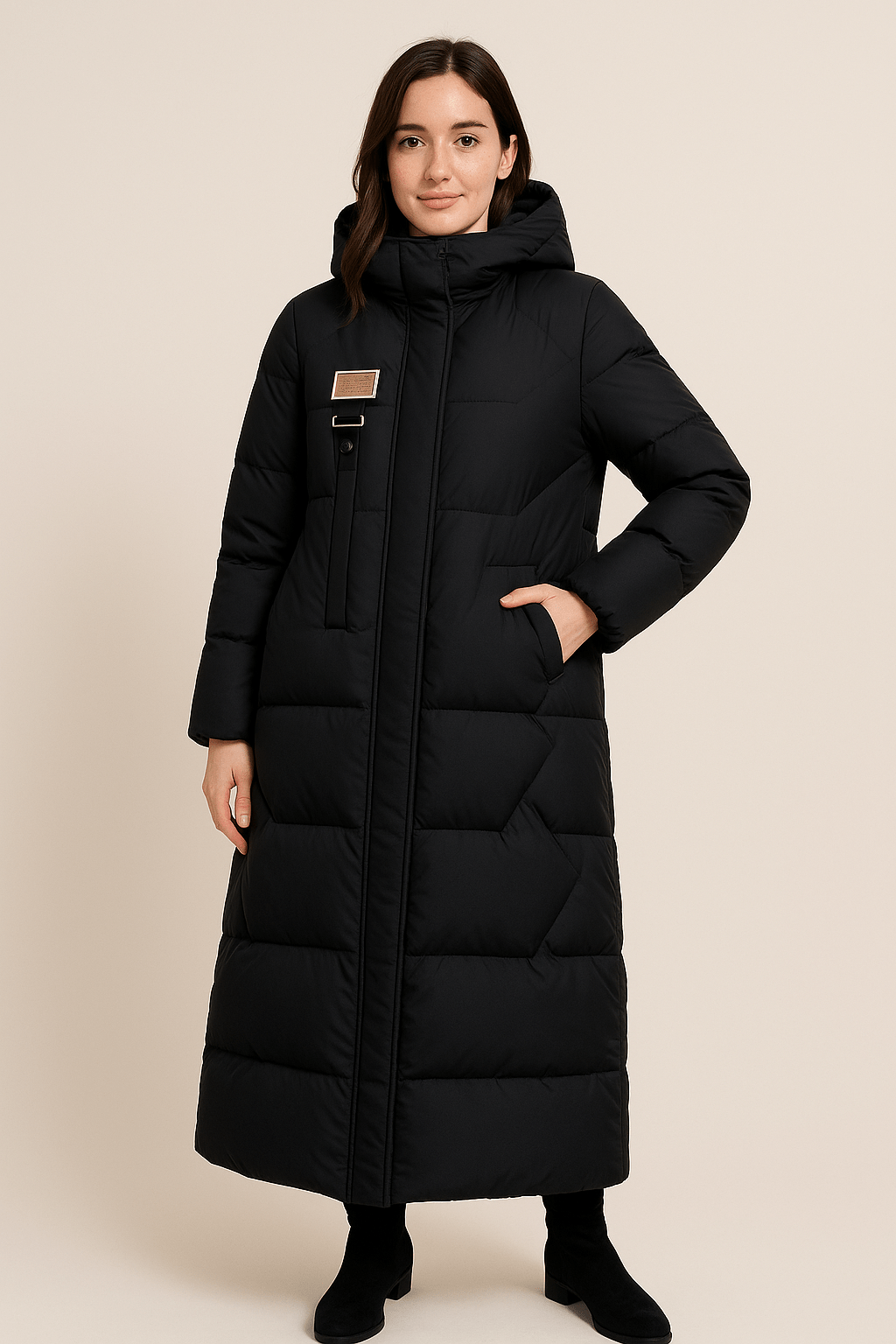 Marveille | Rhona – Manteau Trench Oversized Matelassé Femme avec Capuche et Col Montant