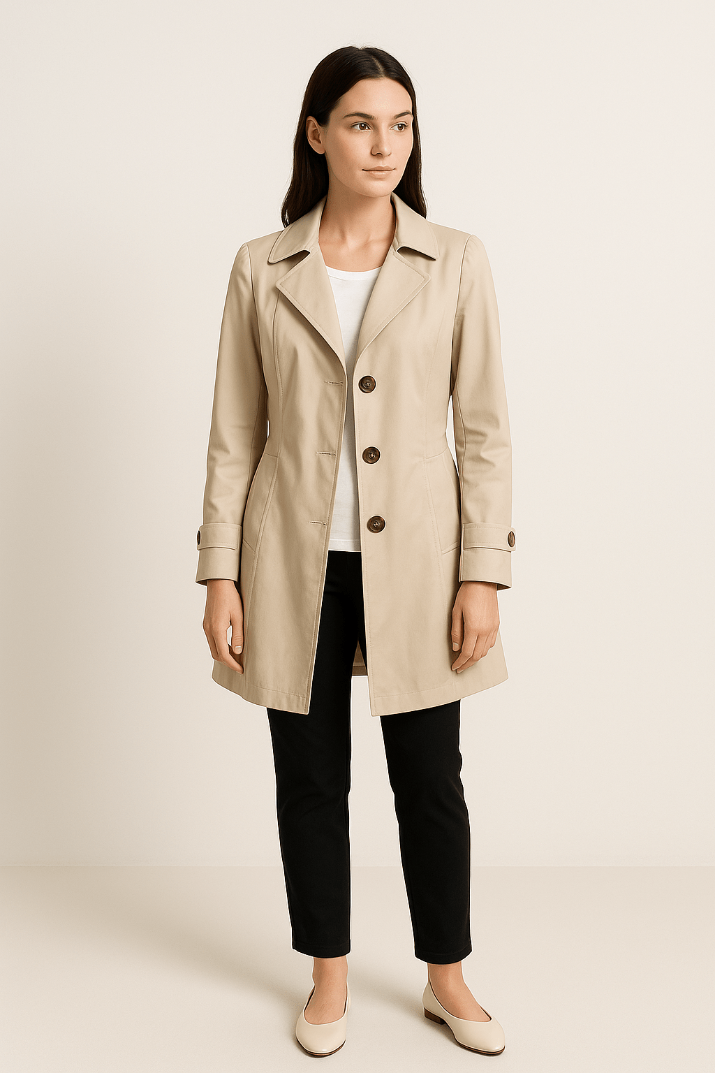 Marveille | Trench Coat avec Col Noté