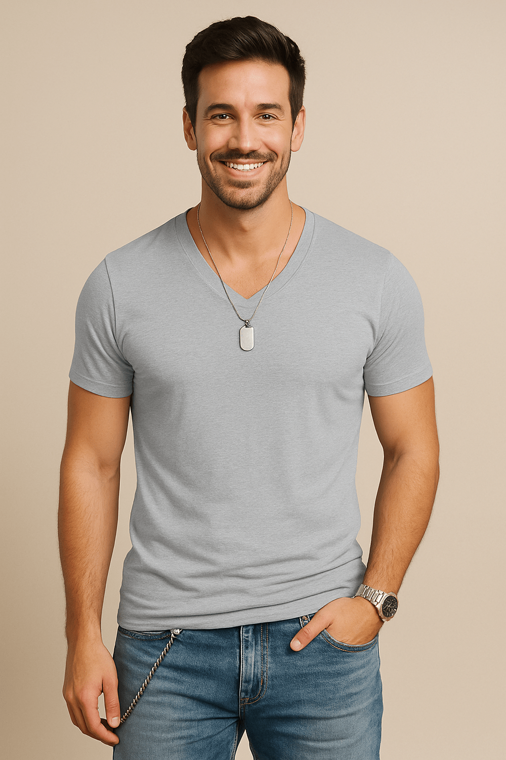 Marveille | Slim-Fit Soft V-Neck T-Shirt