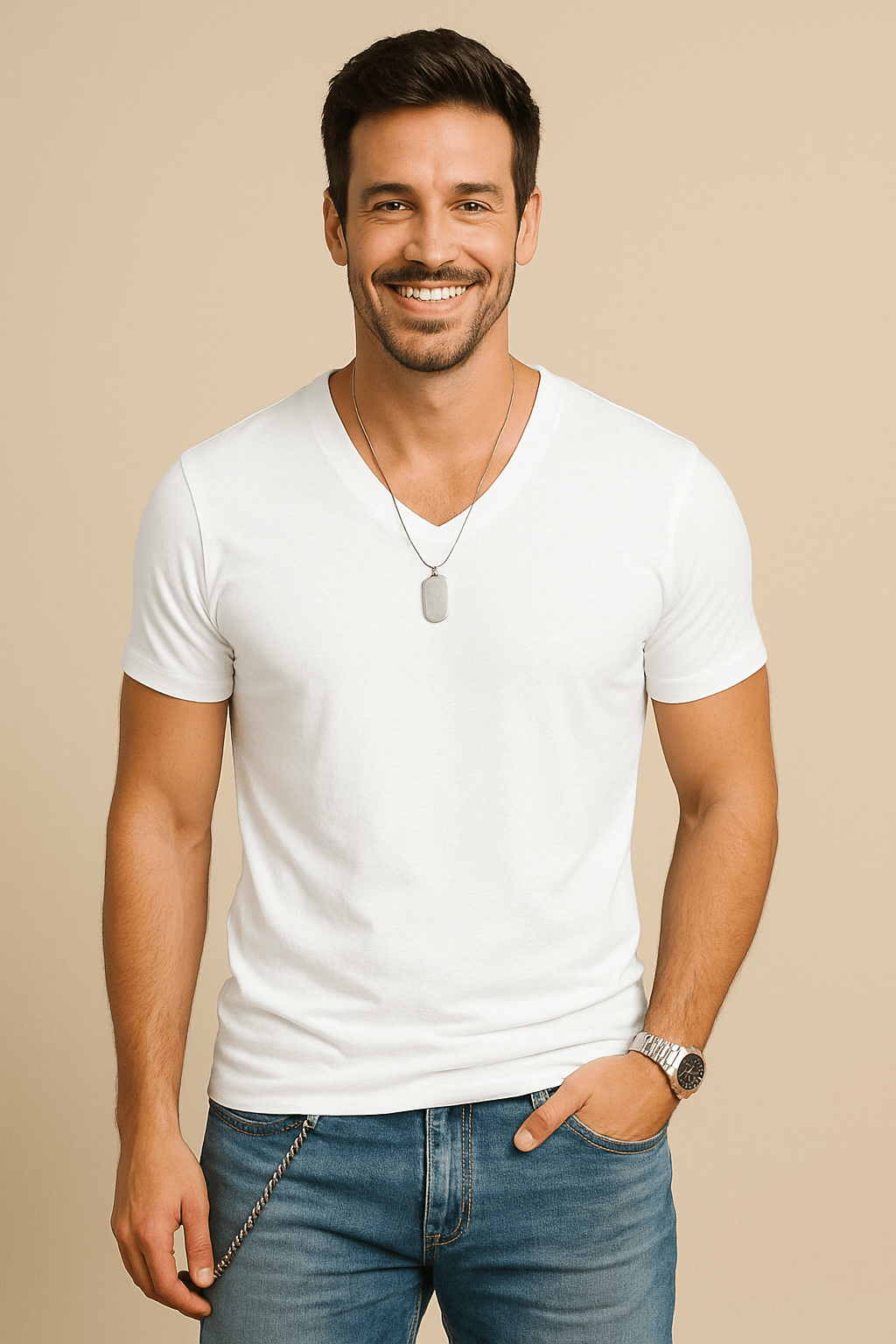 Marveille | Slim-Fit Soft V-Neck T-Shirt