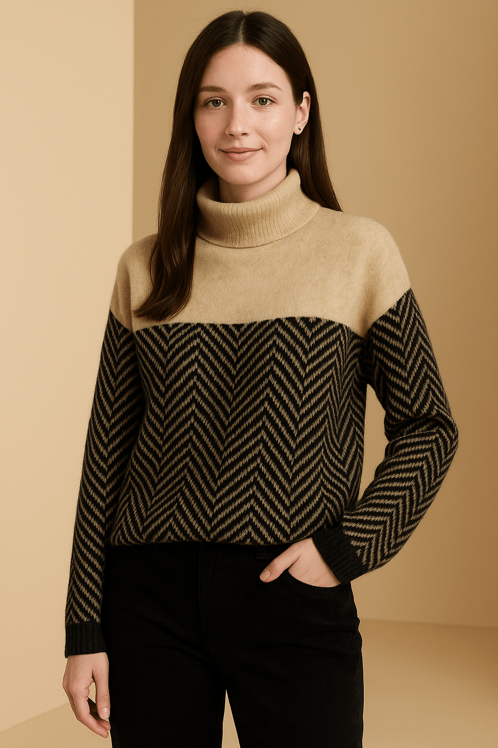 Marveille | Pull en tricot rayé à manches longues – Style décontracté