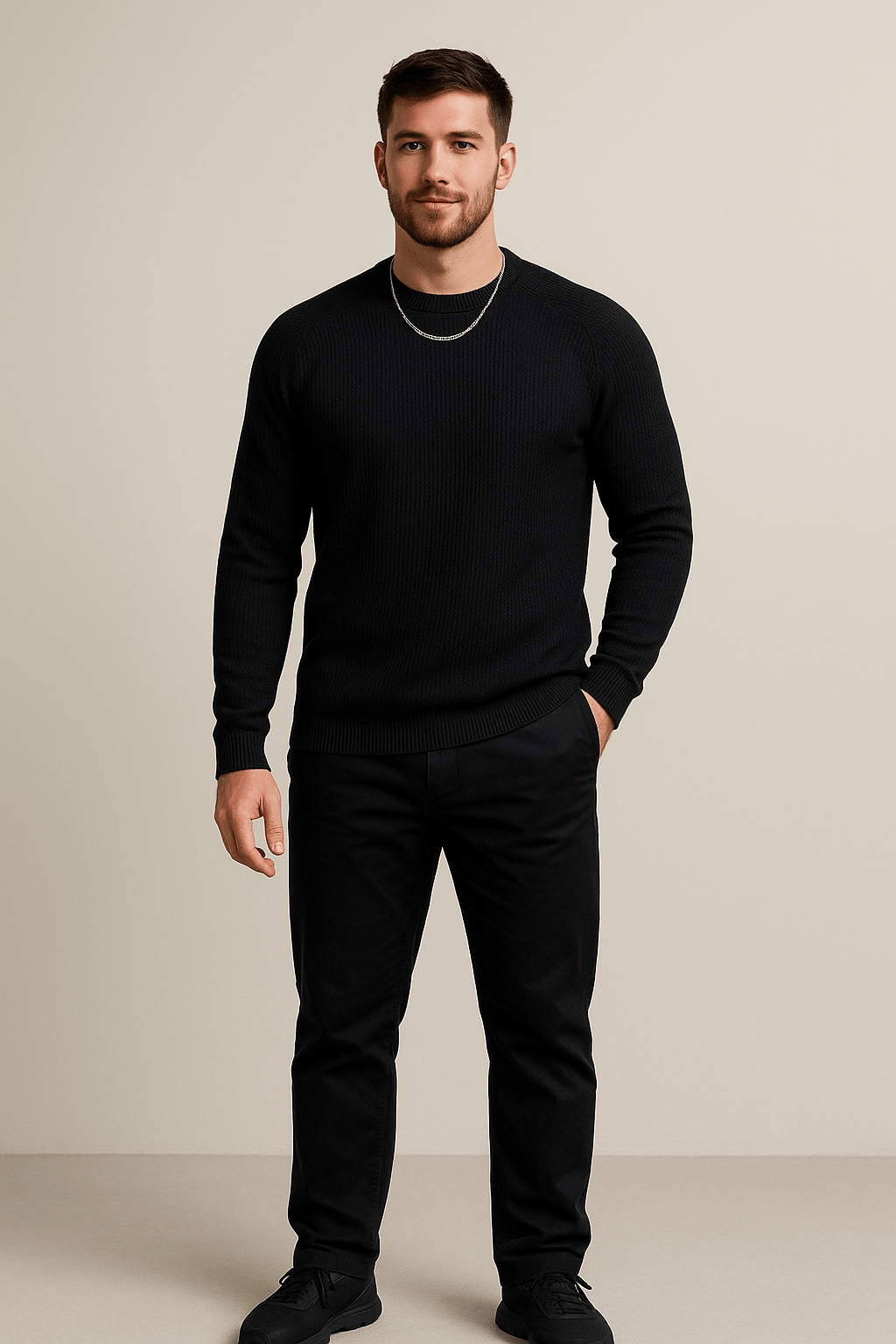 Marveille | Trym – Pull ajusté en maille côtelée pour hommes