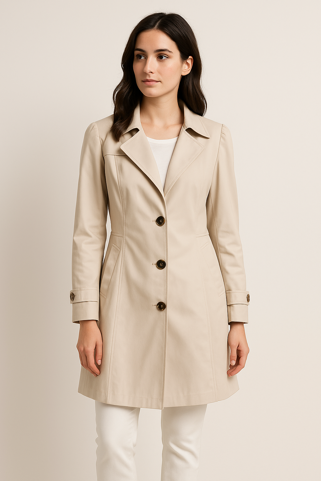 Marveille | Trench Coat avec Col Noté