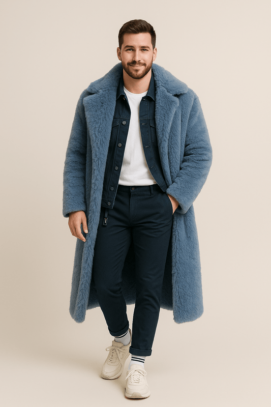 Marveille | Alistair – Manteau Trench Oversized Isolé en Laine de Mouton pour Hommes