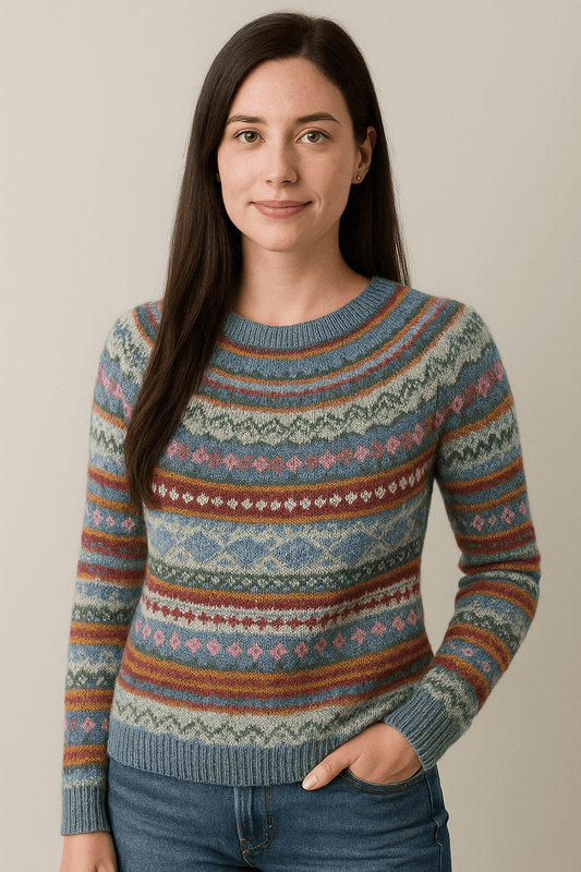 Marveille | Pull en Tricot Imprimé à Manches Longues Amelia pour Femmes