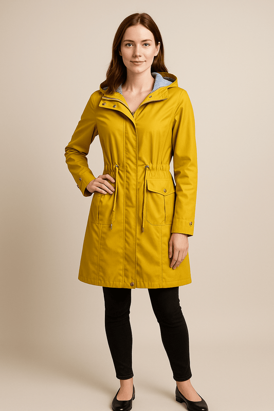 Marveille | Anaya – Trench-coat long imperméable pour femme avec capuche et coupe ajustable