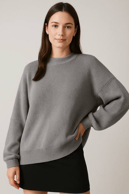 Marveille | Bella – Pull Oversize en Tricot pour Femmes avec Fentes Latérales – Mélange de Coton