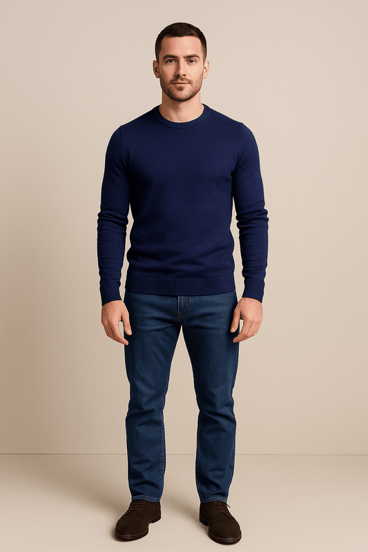 Marveille | Benny – Pull en tricot doux pour hommes, col rond et coupe régulière