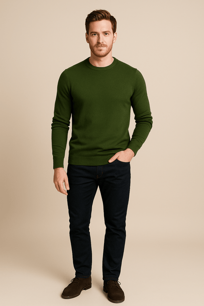 Marveille | Benny – Pull en tricot doux pour hommes, col rond et coupe régulière