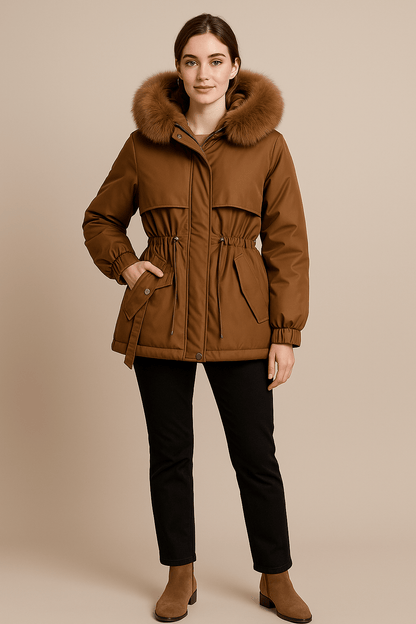 Marveille | Conny – Élégant manteau d'hiver pour femmes avec capuche en fourrure