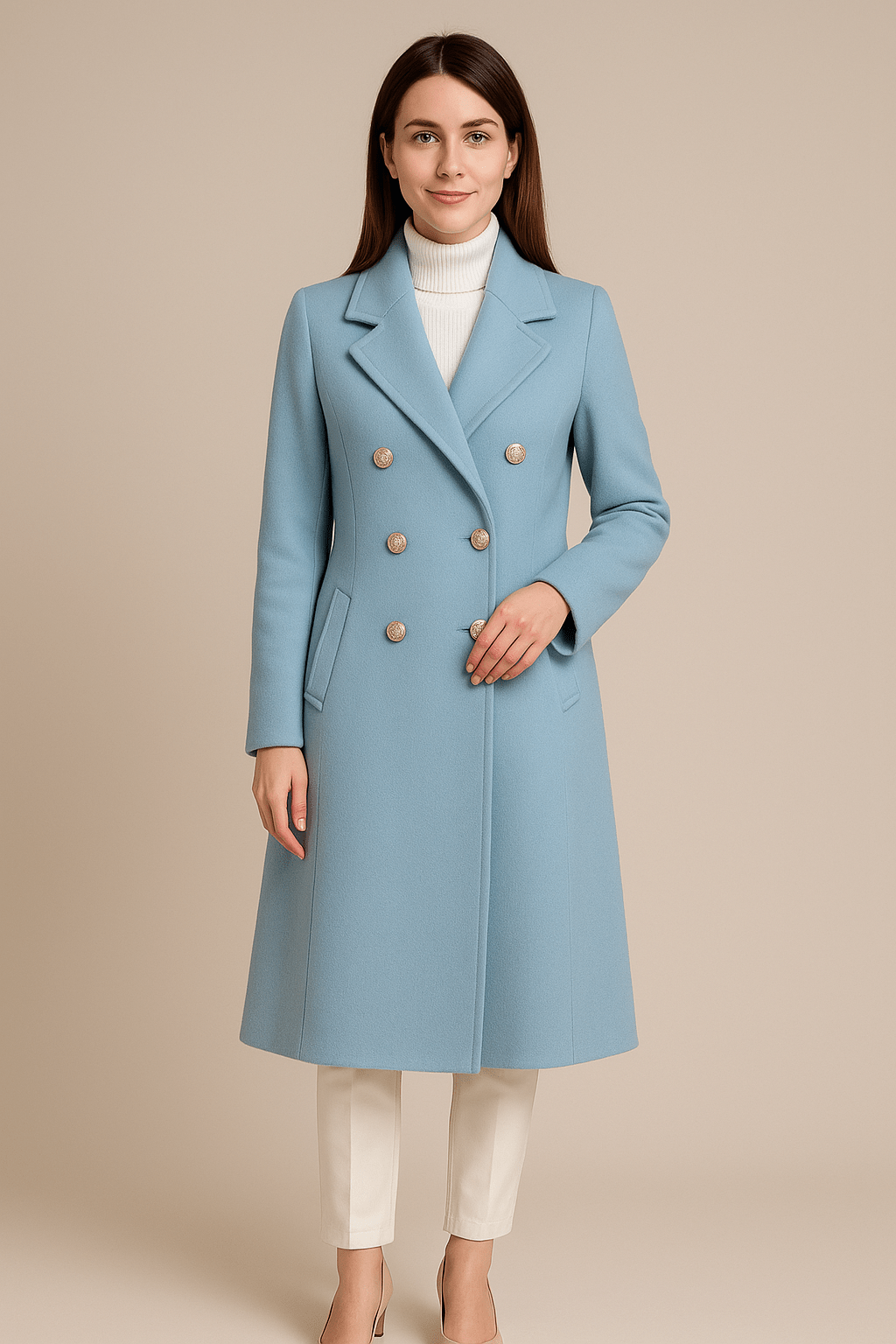 Marveille | Elspeth – Manteau Trench en Laine Sur Mesure pour Femmes avec Double Boutonnage Élégant