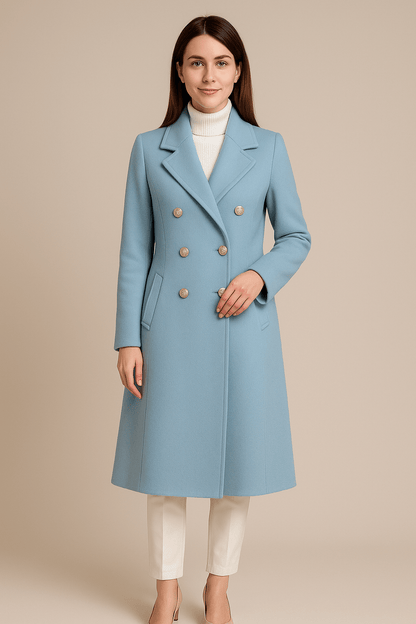 Marveille | Elspeth – Manteau Trench en Laine Sur Mesure pour Femmes avec Double Boutonnage Élégant