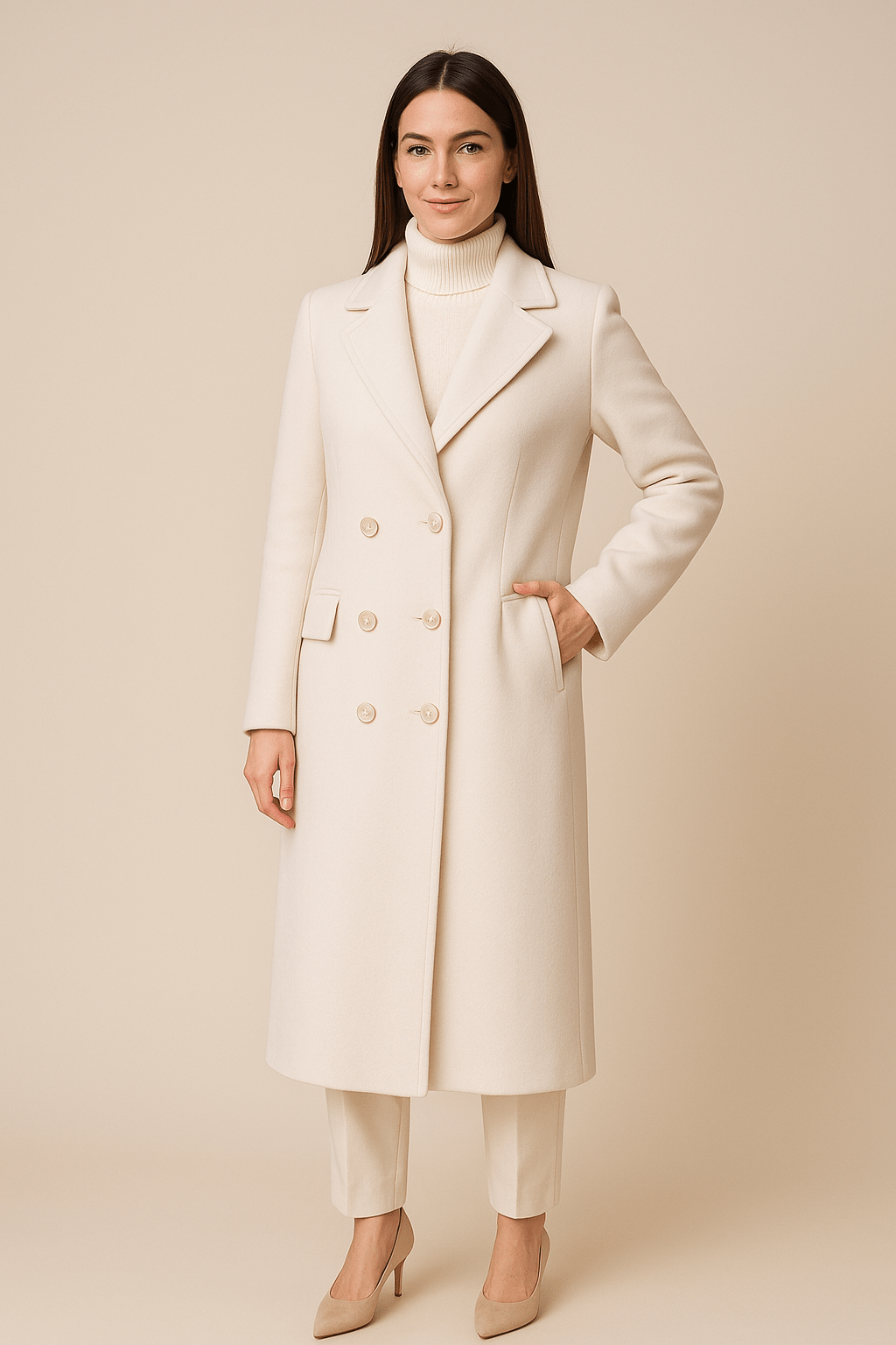 Marveille | Elspeth – Manteau Trench en Laine Sur Mesure pour Femmes avec Double Boutonnage Élégant