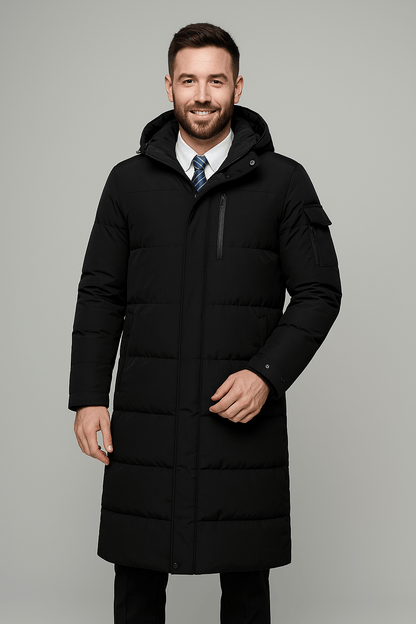 Marveille | Ewan – Veste longue pour hommes, isolée et imperméable avec capuche