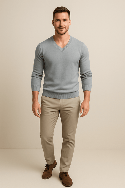 Marveille | Henrik – Pull en coton mélangé pour homme, coupe slim