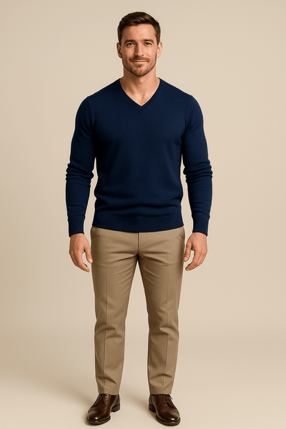 Marveille | Henrik – Pull en coton mélangé pour homme, coupe slim