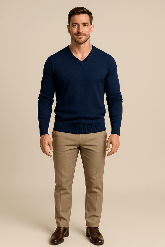 Marveille | Henrik – Pull en coton mélangé pour homme, coupe slim