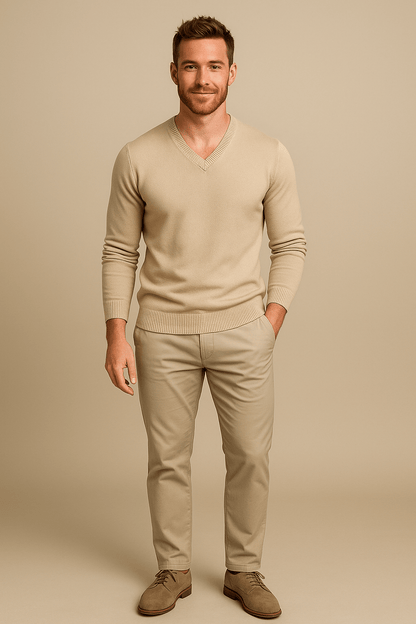 Marveille | Henrik – Pull en coton mélangé pour homme, coupe slim