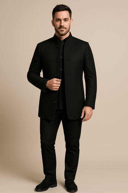 Marveille | Ivar – Manteau Trench en Laine pour Hommes avec Ceinture et Design Boutonné Moderne