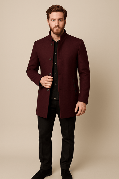 Marveille | Ivar – Manteau Trench en Laine pour Hommes avec Ceinture et Design Boutonné Moderne