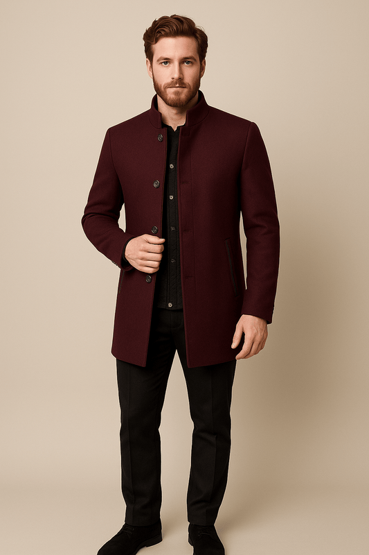Marveille | Ivar – Manteau Trench en Laine pour Hommes avec Ceinture et Design Boutonné Moderne