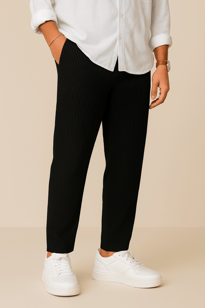Marveille | Pantalons Jim en velours luxueux avec texture élégante et taille à cordon