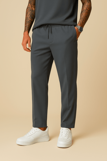 Marveille | Pantalons en tissu de plongée à coupe large avec drapé structuré