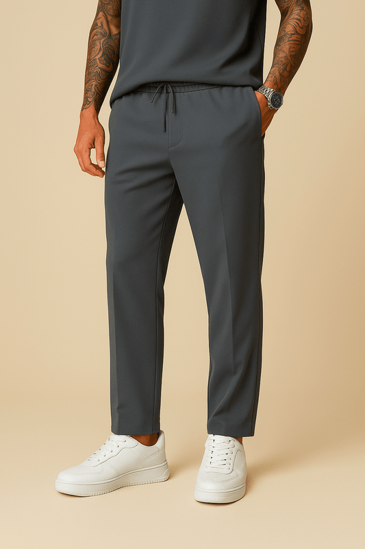 Marveille | Pantalons en tissu de plongée à coupe large avec drapé structuré