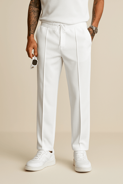 Marveille | Pantalons en tissu de plongée à coupe large avec drapé structuré