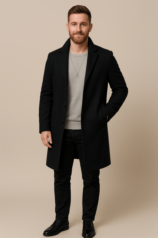 Marveille | Magnus – Manteau long sur mesure pour homme avec col à revers