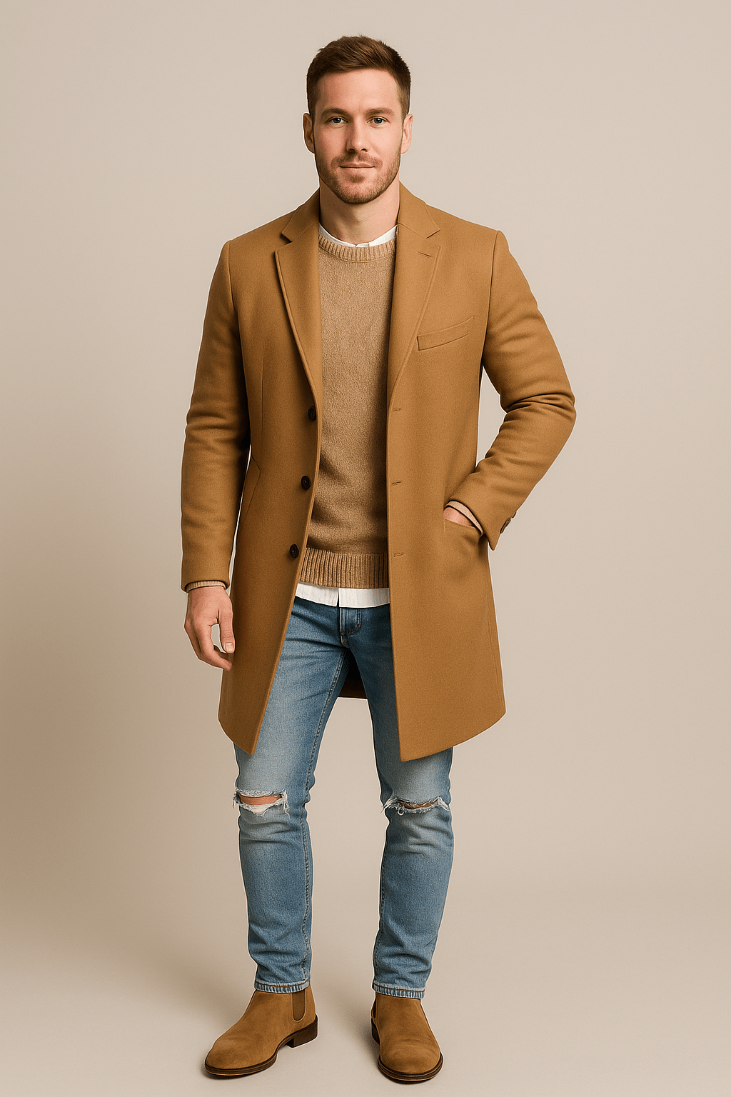 Marveille | Magnus – Manteau long sur mesure pour homme avec col à revers
