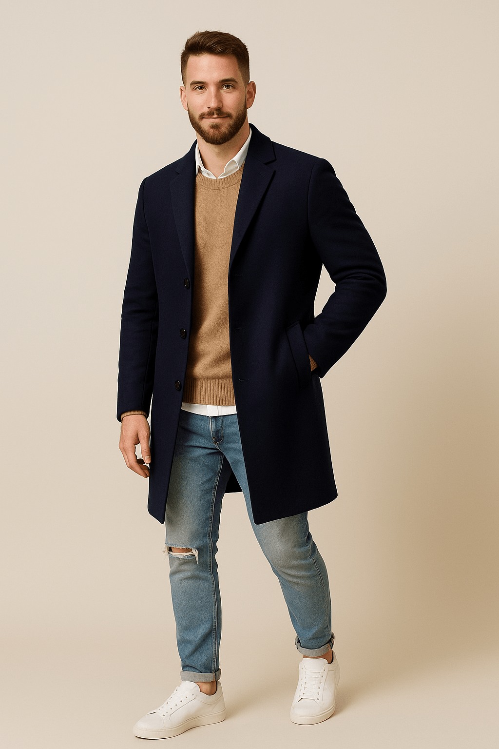 Marveille | Magnus – Manteau long sur mesure pour homme avec col à revers